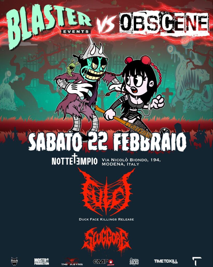 Poster BLASTER VS OBSCENE 22 Febbraio 2025 a Modena