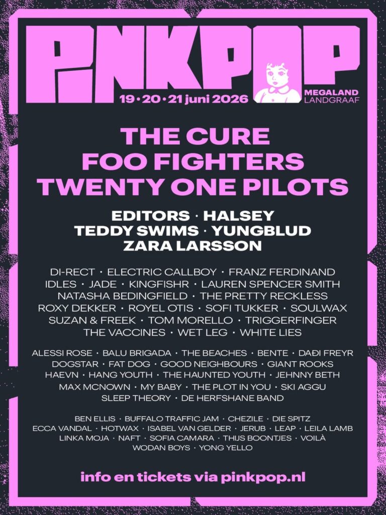 Pinkpop 2026 Line-up completa